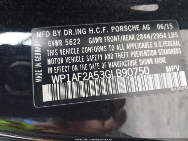 2016 PORSCHE MACAN WP1AF2A53GLB90750 Photo 8