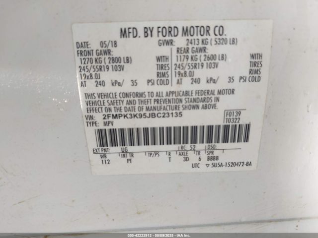 2018 FORD EDGE 2FMPK3K95JBC23135 Photo 8
