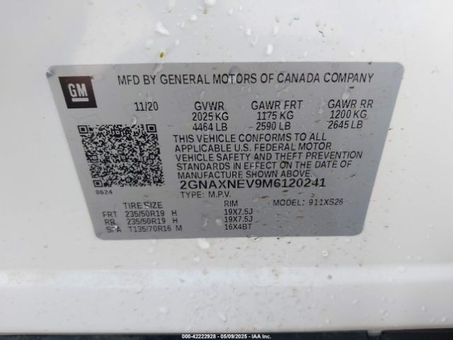 2021 CHEVROLET EQUINOX 2GNAXNEV9M6120241 Photo 8
