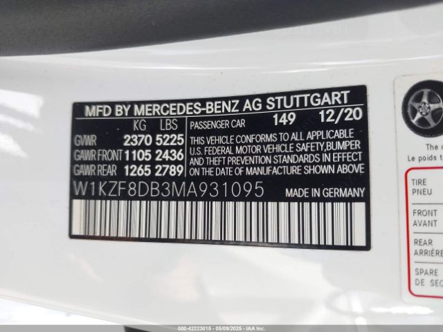 W1KZF8DB3MA931095 Mercedes-Benz E 350