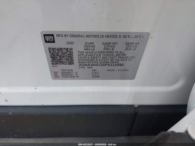 3GNAXKEG5PS115950 Chevrolet lsd