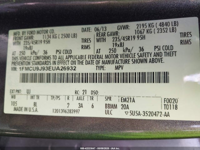 Ford Escape Titanium 2014 1FMCU9J93EUA26932 Image 9