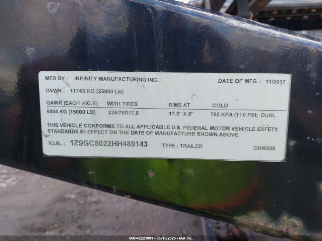 2017 INFINITY TRAILER 1Z9GC5022HH489143 Photo 8