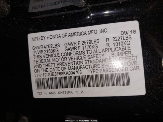 2019 ACURA TLX 19UUB3F68KA004708 Photo 8