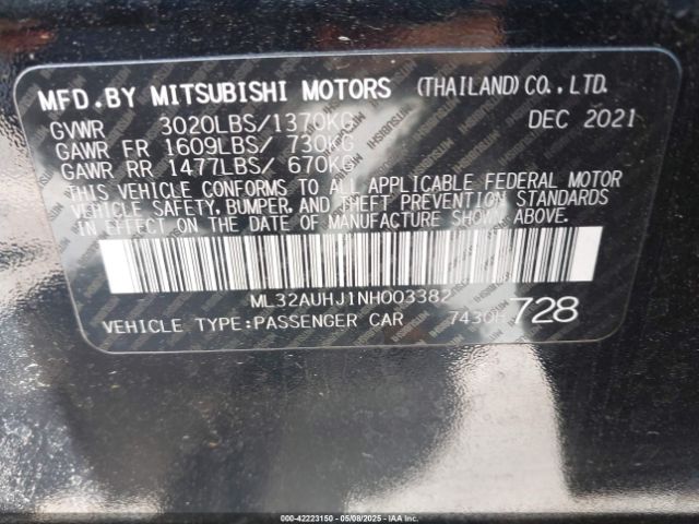 2022 MITSUBISHI MIRAGE ML32AUHJ1NH003382 Photo 8