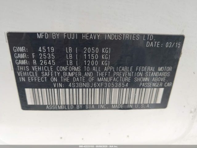 4S3BNBJ6XF3053854 Subaru Legacy 2.5i Limited