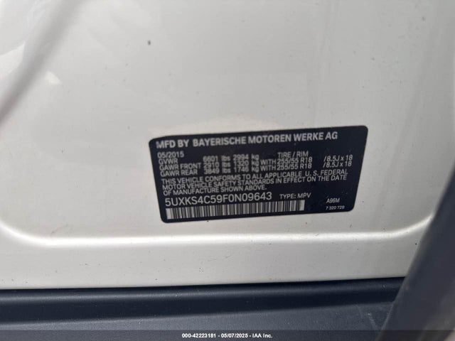 BMW X5 Xdrive35d 2015 5UXKS4C59F0N09643 Image 9