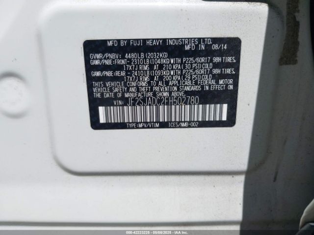 JF2SJADC2FH502780 Subaru Forester 2.5i Premium