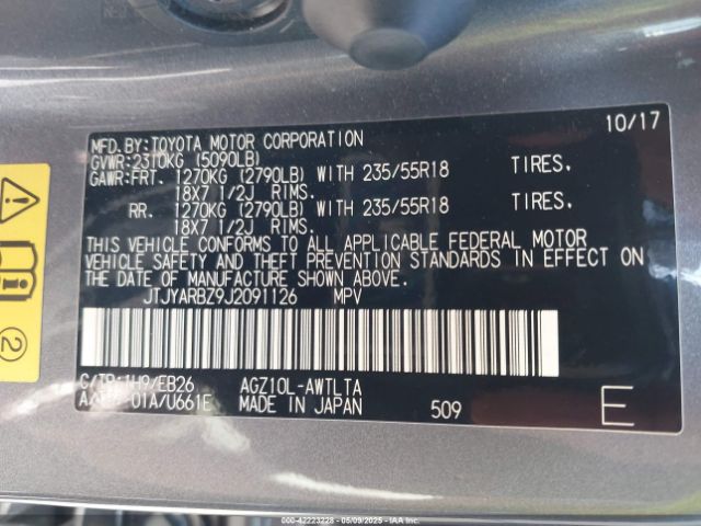 JTJYARBZ9J2091126 Lexus Nx 300 F Sport