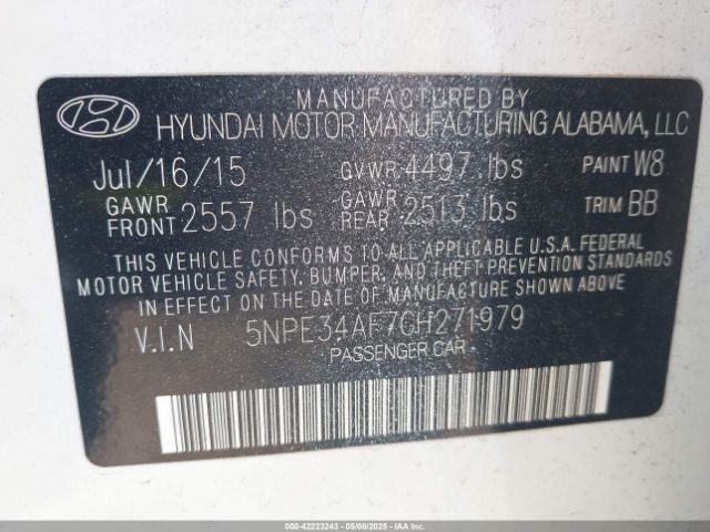 2016 HYUNDAI SONATA 5NPE34AF7GH271979 Photo 8