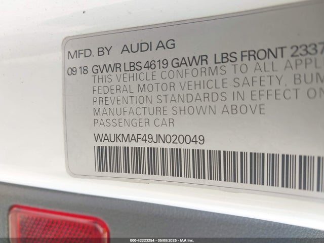 2018 AUDI A4 WAUKMAF49JN020049 Photo 8