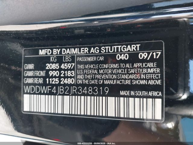 WDDWF4JB2JR348319 Mercedes-Benz C 300