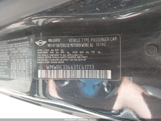 2003 MINI COOPER WMWRC33463TC41773 Photo 8