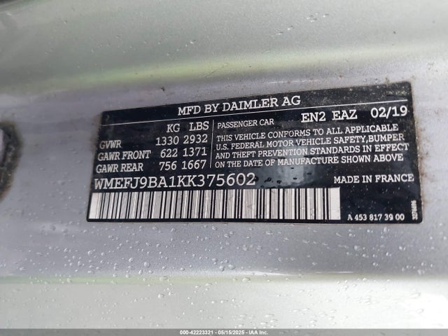 Smart M780 2019 WMEFJ9BA1KK375602 Image 8
