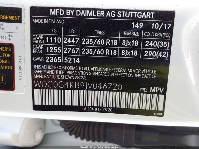 WDC0G4KB9JV046720 Mercedes-Benz Glc 300 4matic