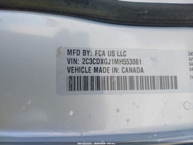 2C3CDXGJ1MH553061 Dodge Charger Scat Pack Rwd