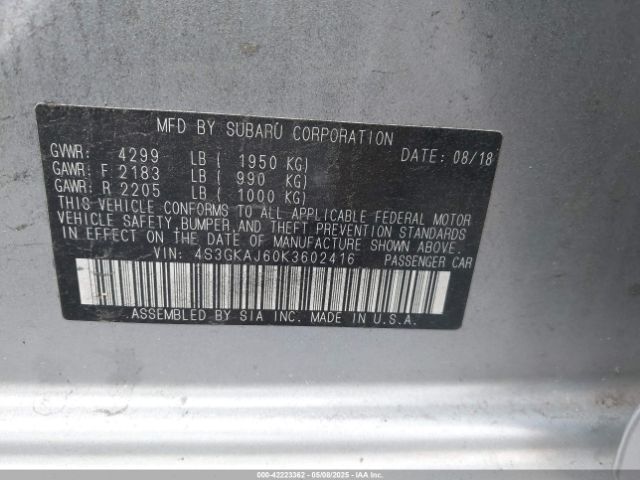 4S3GKAJ60K3602416 Subaru Impreza 2.0i Sport