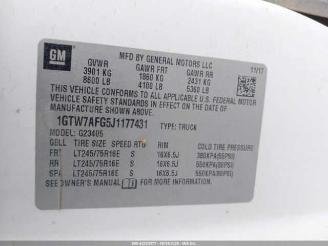 1GTW7AFG5J1177431 GMC Savana 2500 Work Van