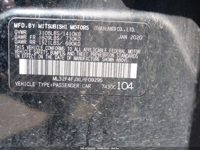 ML32F4FJXLHF09295 Mitsubishi Mirage G4 Le