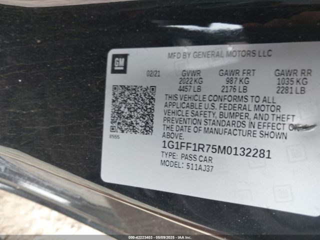 2021 CHEVROLET CAMARO 1G1FF1R75M0132281 Photo 8
