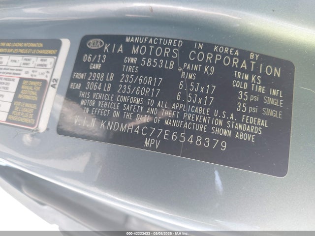 KNDMH4C77E6548379 KIA SEDONA EX