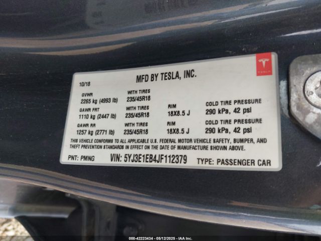 2018 TESLA MODEL 3 5YJ3E1EB4JF112379 Photo 8