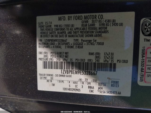 1ZVBP8EM9E5328667 Ford Mustang V6