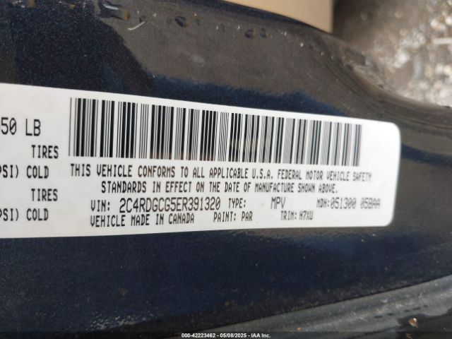 2C4RDGCG5ER391320 Dodge Grand Caravan Sxt