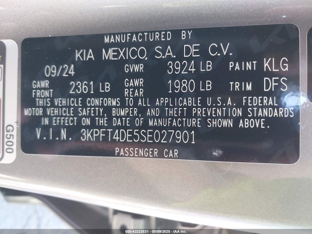 KIA 2025 2025 3KPFT4DE5SE027901 Image 9