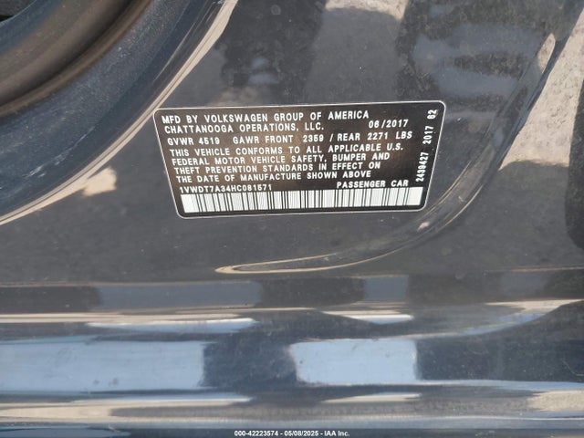 1VWDT7A34HC081571 Volkswagen 1.8 tsi