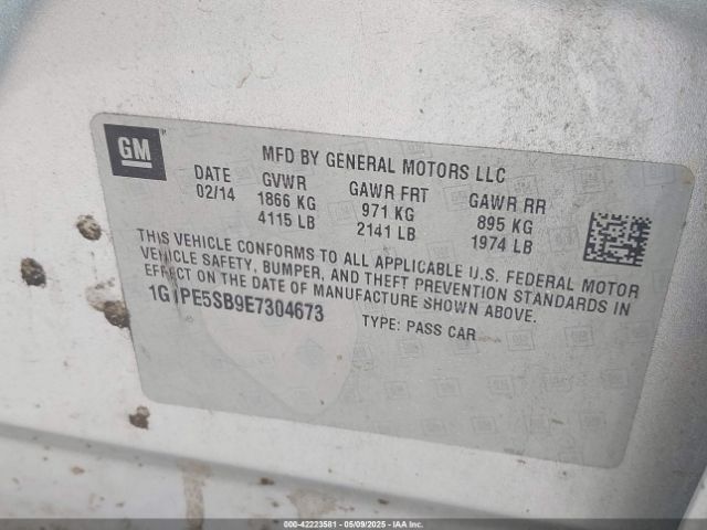 1G1PE5SB9E7304673 Chevrolet Cruze 2lt Auto