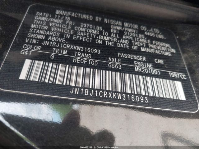 2019 NISSAN ROGUE SPORT JN1BJ1CRXKW316093 Photo 8