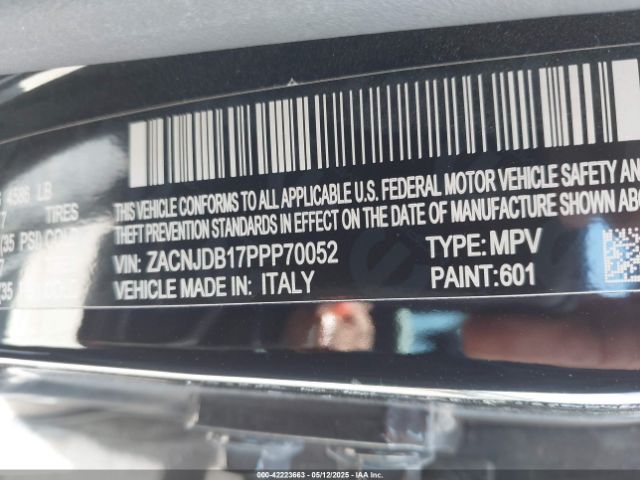 ZACNJDB17PPP70052 Jeep Renegade Latitude 4x4