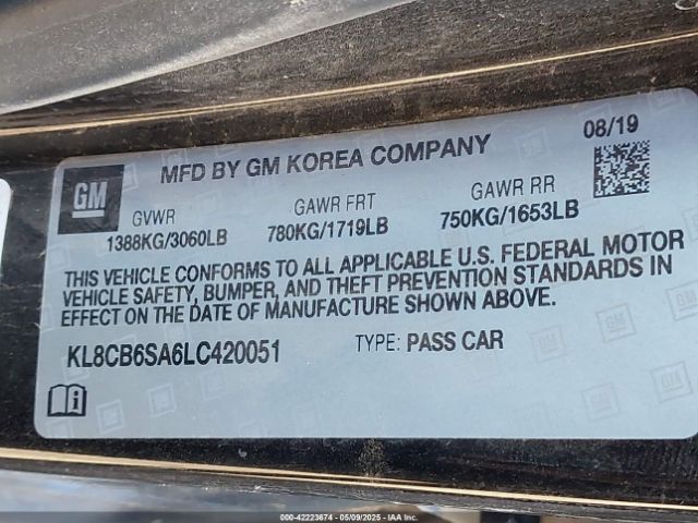 KL8CB6SA6LC420051 Chevrolet Spark Fwd Ls Automatic
