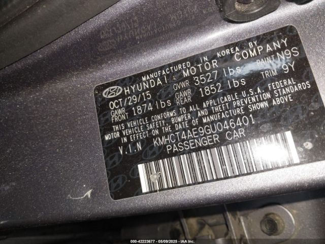 KMHCT4AE9GU046401 Hyundai ACCENT SE