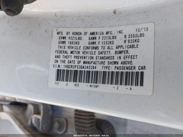 1HGCR2F53GA040094 Honda Accord Sport