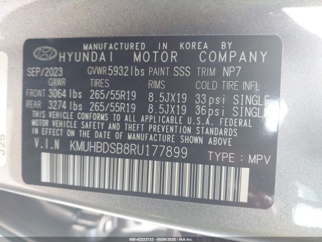 KMUHBDSB8RU177899 Genesis Gv80 2.5t Awd