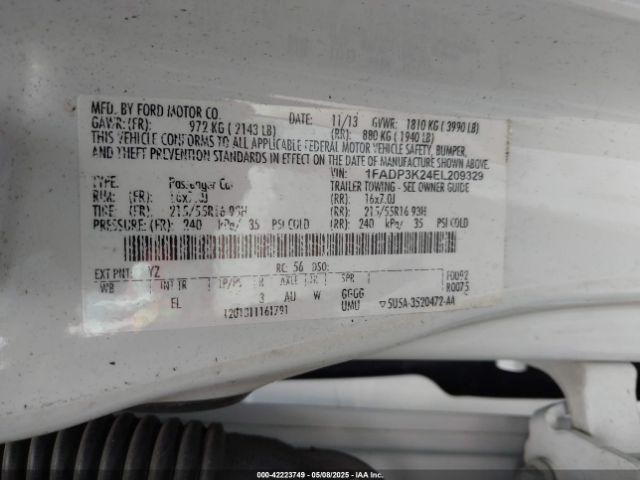 1FADP3K24EL209329 Ford FOCUS SE