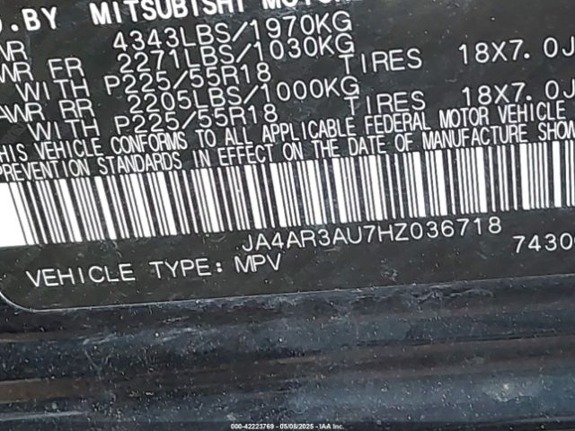 2017 MITSUBISHI OUTLANDER SPORT JA4AR3AU7HZ036718 Photo 8
