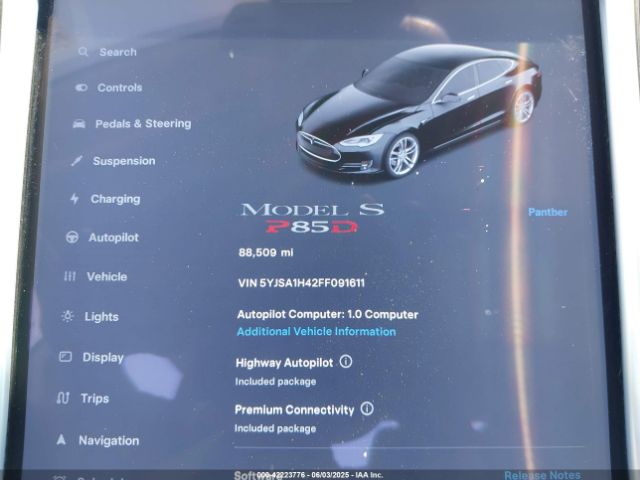 2015 TESLA MODEL S 5YJSA1H42FF091611 Photo 6