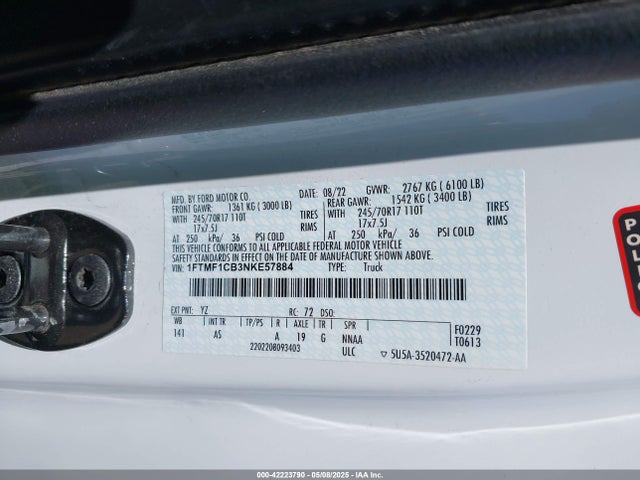 Ford tivct 2022 1FTMF1CB3NKE57884 Image 9