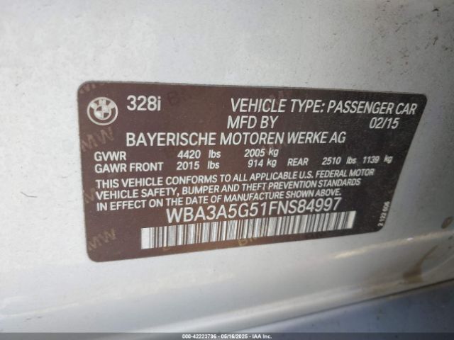 WBA3A5G51FNS84997 BMW 328I