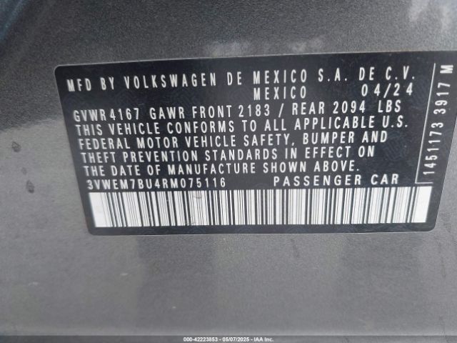 3VWEM7BU4RM075116 Volkswagen Jetta 1.5t Se
