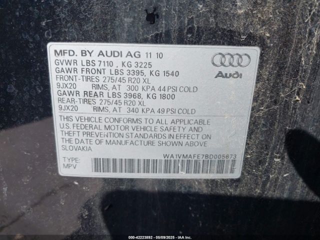 2011 AUDI Q7 WA1VMAFE7BD005673 Photo 8