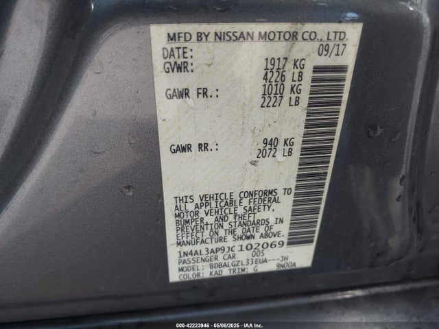 1N4AL3AP9JC102069 Nissan Altima 2.5 S