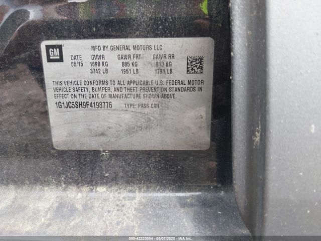 1G1JC5SH9F4198776 Chevrolet Sonic Lt Auto