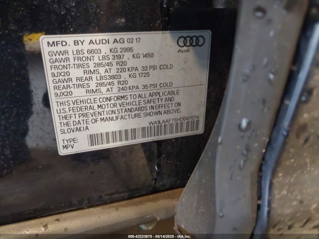 WA1LAAF75HD047074 Audi Q7 3.0t Premium