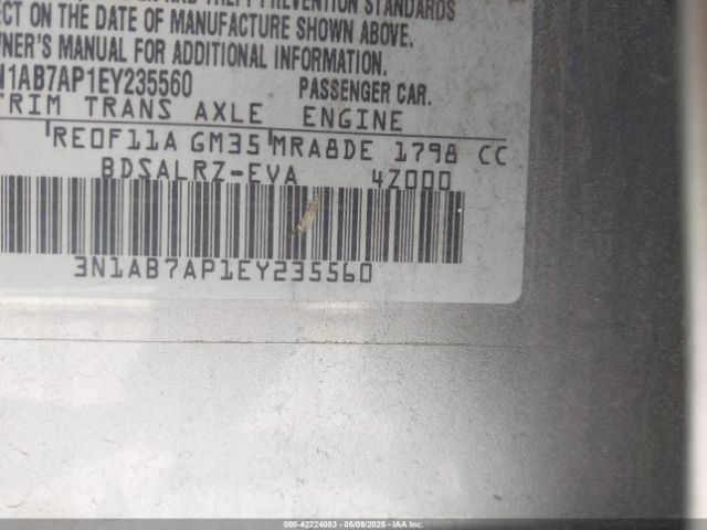 3N1AB7AP1EY235560 Nissan SENTRA SR