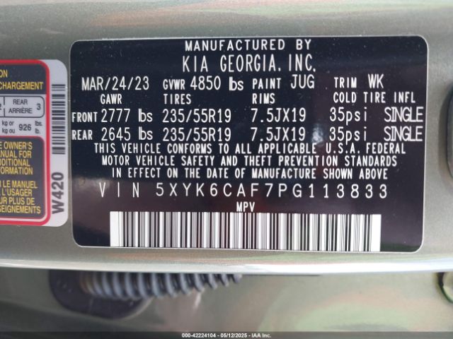 5XYK6CAF7PG113833 KIA Sportage X-line