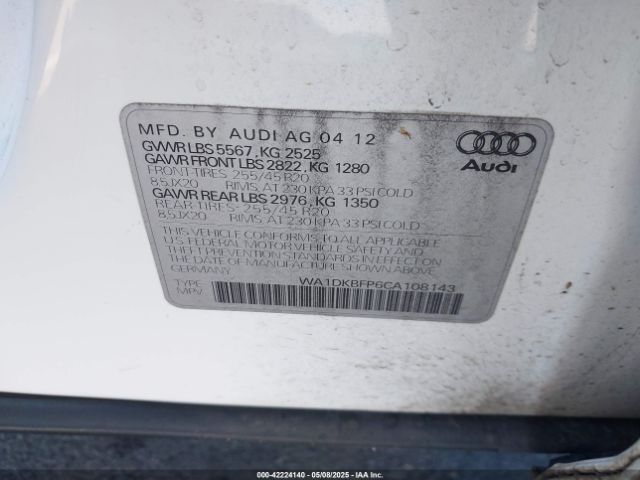 2012 AUDI Q5 WA1DKBFP6CA108143 Photo 8